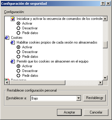Configuracin de seguridad