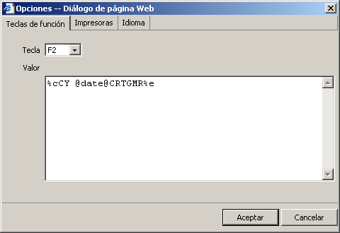 Programacin de las teclas de funcin